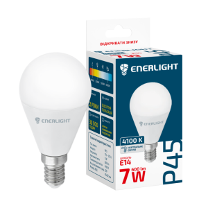 Лампа світлодіодна ENERLIGHT P45 7Вт 4100K E14