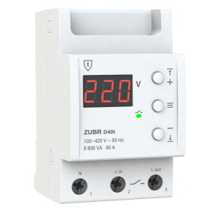Реле напруги "Zubr" D40t 40А (max 50А), 8,8кВТ, з термозахистом