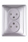 Комплект e.lux.1222L.2gz.aluminium розетки подвійної без з/к, "алюміній"