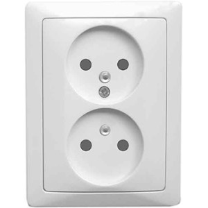 Комплект e.lux.1222L.2gz.ivory розетки подвійної без з/к, "слонова кістка"