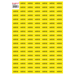 Самоклеюча наліпка "400В"  e.sticker.voltage.400.1 (40х20мм) 102 шт/аркуш