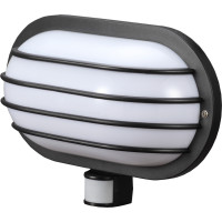 Світильник настінний з датчиком руху e.sensor.lum.69.e27.black(чорний) 180°, IP44