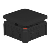 Коробка розподільча зовнішня 114х114х57мм IP55 з сальниками гумовими UNIKA PLANK IB601Vintage чорна (PLK601V850)