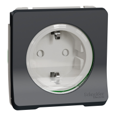 Механізм розетки з заземленням та шторками IP55, чорний Mureva Styl Schneider Electric MUR36134