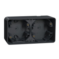 Двомісний бокс для поверхневого монтажу IP55, чорний Mureva Styl Schneider Electric MUR37914