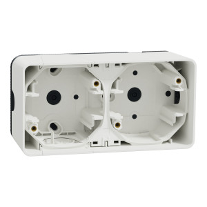 Двомісний бокс для поверхневого монтажу IP55, білий Mureva Styl Schneider Electric MUR39914