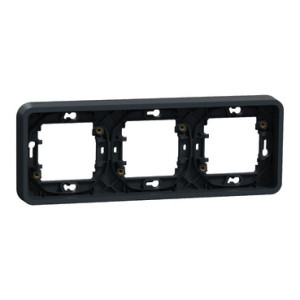 Рамка тримісна горизонтальна IP55, чорна, Mureva Styl Schneider Electric MUR34109