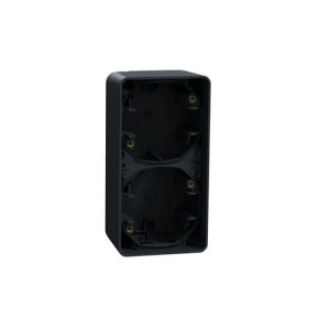 Двомісний бокс для поверхневого монтажу вертикальний IP55, чорний, Mureva Styl Schneider Electric MUR37912