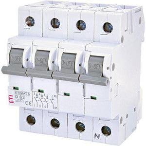 Автоматичний вимикач ETIMAT 6 3p+N B 4А (6 kA)