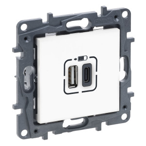 NILOE STEP Розетка USB Тип А+C 12Вт+15Вт 5 В колір Білий