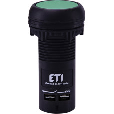 Кнопка моноблочна заглиблена ECF-10-G (1NO, зелена)