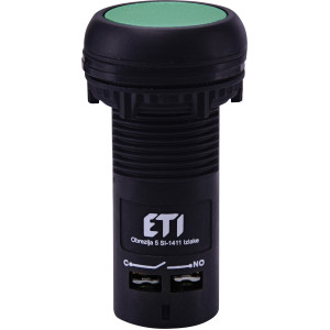 Кнопка моноблочна заглиблена ECF-10-G (1NO, зелена)