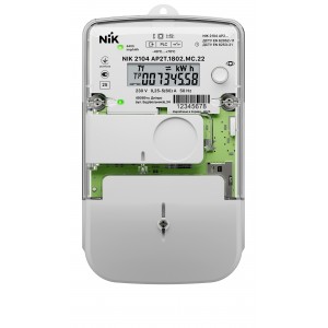 Лічильник електроенергії однофазний NIK 2104 AP2T.1802.MC.12 5(60)А 230В. 4тарифа, PLC-модуль, реле відключення споживача, ЖКІ, індикація впливу радіо та магнитних полів