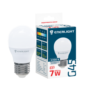 Лампа світлодіодна ENERLIGHT G45 7Вт 4100K E27