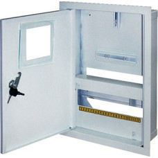Корпус e.mbox.stand.w.f1.12.z металевий, під 1-ф лічильник, 12 мод., що вбудовується, з замком