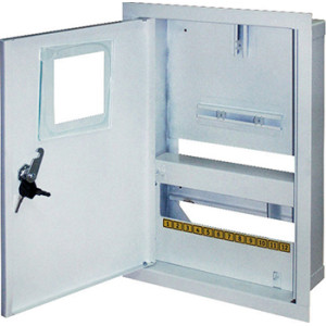 Корпус e.mbox.stand.w.f1.12.z.e металевий, під 1-ф. електронний лічильник, 12 мод., що вбудовується, з замком