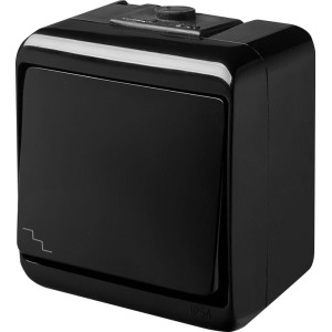 Вимикач "сходовий" VHE-3-BL (чорний, IP54)