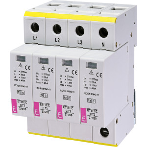 Обмежувач перенапруги ETITEC C T2 275/20 (4+0) 4p