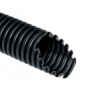 Труба гофрована гнучка ПВХ чорна 320N F стійка до УФ д=16мм 320N бухта 50м.(Kopos)