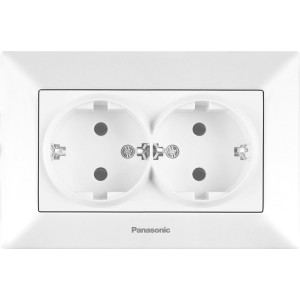 Розетка 2-на з з/к Panasonic Arkedia Slim, біла