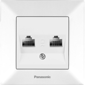 Розетка 2-на  RJ45 CAT6e Arkedia Slim, біла