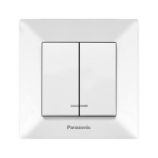Вимикач 2кл.з підсв. Panasonic Arkedia Slim, біл.