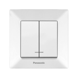 Вимикач 2кл.з підсв. Panasonic Arkedia Slim, біл.