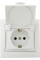 Розетка з кришкою 2Р+PE  РВбсб16-З-Fl-W (біла)