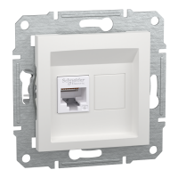 Розетка RJ45, тип UTP, категорія 6, Білий, Asfora, без рамки