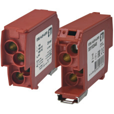 Блок розподільчий EDBJ-4x25-4x25/R (100A, 1000V AC/1500V DC, IN: 4x25, OUT: 4x25, червоний)