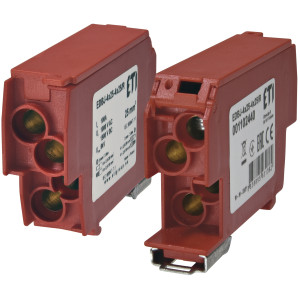 Блок розподільчий EDBJ-4x25-4x25/R (100A, 1000V AC/1500V DC, IN: 4x25, OUT: 4x25, червоний)