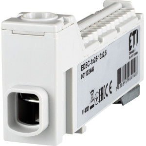 Блок розподільчий EDBC-1x25-13x2,5 (63A, 1000V AC/1500V DC, IN: 1x25, OUT: 13x2,5; сірий)