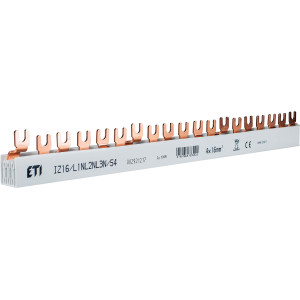 Шина живлення IZ 16/L1NL2NL3N/54 (16мм2, 3P+N, 1.00м, Fork, 54mod.)