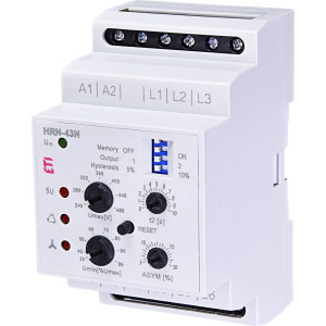 Реле контролю напруги HRN-43N 400V AC (3F, 2x16A_AC1) з нейтраллю