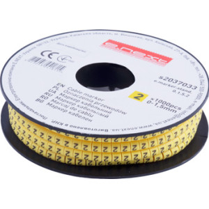 Маркер кабельний e.marker.stand.0.1.5.2, 0-1,5 кв.мм, "2", 1000 шт