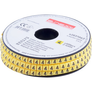 Маркер кабельний e.marker.stand.2.4.4, 2-4 кв.мм, "4", 500 шт