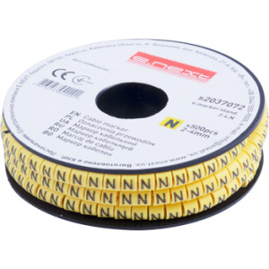 Маркер кабельний e.marker.stand.2.4.N, 2-4 кв.мм, "N", 500 шт
