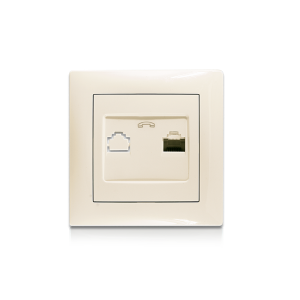 Телефонна розетка, кремовий
