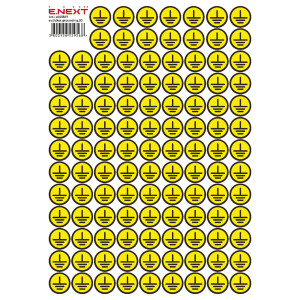 Самоклеюча наліпка "Заземлення"  e.sticker.grounding.30 (30х30х30мм) 90 шт/аркуш