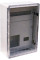 Корпус удароміцний з АБС-пластика e.plbox.400.600.200.3f.20m.tr, 400х600х200мм, IP65 з прозорими дверцятами, панеллю під 3 - фазний лічильник та 20 модулів
