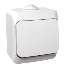 ПЕРЕМИКАЧ НАКЛАДНИЙ 1-КЛАВІШНИЙ SCHNEIDER ELECTRIC CEDAR PLUS, IP44, БІЛИЙ