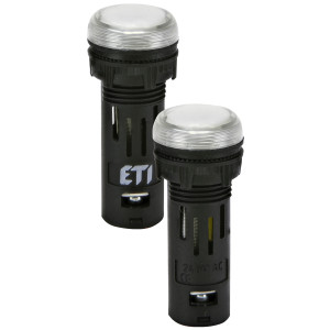 Лампа сигнальна LED матова ECLI-16-240A-W 240V AC (Ø16мм, біла)