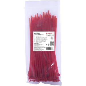 Кабельна стяжка e.ct.stand.200.5.red (100шт), червона