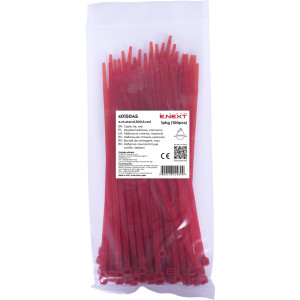 Кабельна стяжка e.ct.stand.300.5.red (100шт), червона