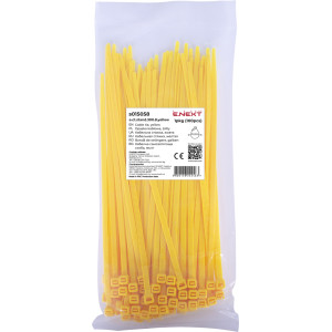 Кабельна стяжка e.ct.stand.300.8.yellow (100шт), жовта