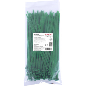 Кабельна стяжка e.ct.stand.370.4.green (100шт), зелена
