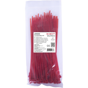 Кабельна стяжка e.ct.stand.370.4.red (100шт), червона