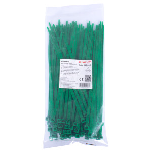 Кабельна стяжка e.ct.stand.400.8.green (100шт), зелена
