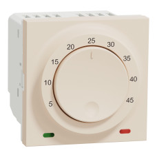 Термостат теплої підлоги Unica New, 230 В, 10A, 2 модулі, бежевий, Unica New, Schneider Electric,NU350344