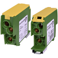 Блок розподільчий EDBJ-4x25-4x25/PE (100A, 1000V AC/1500V DC, IN: 4x25, OUT: 4x25, жовт.-зел.)